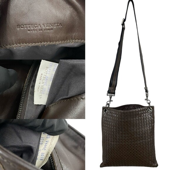 BOTTEGA VENETA Brown Leather Intrecciato Pochette Shoulder Bag - Picture 3 of 9